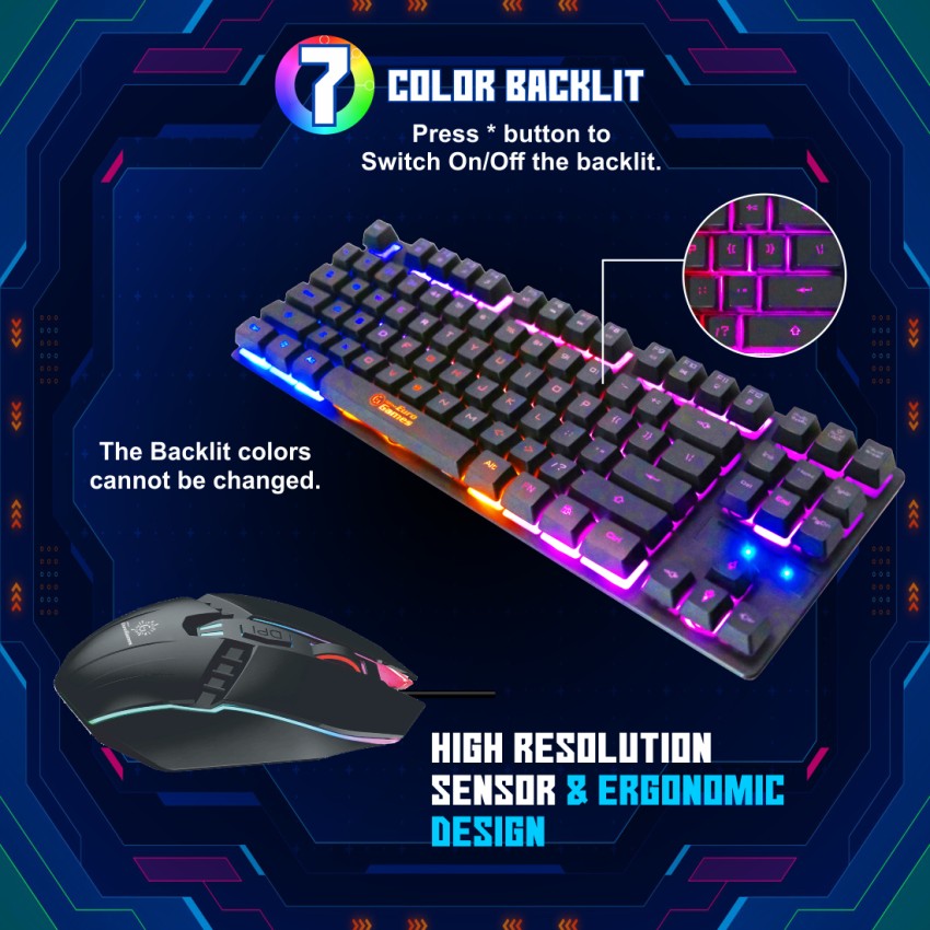 Buy RPM Euro Games Gaming Keyboard and Mouse Combo, 104 Keys with RGB  Backlit - Keyboard, Laser Carved Keycaps, Adjustable DPI Upto 3200, 7  Color RGB - Mouse