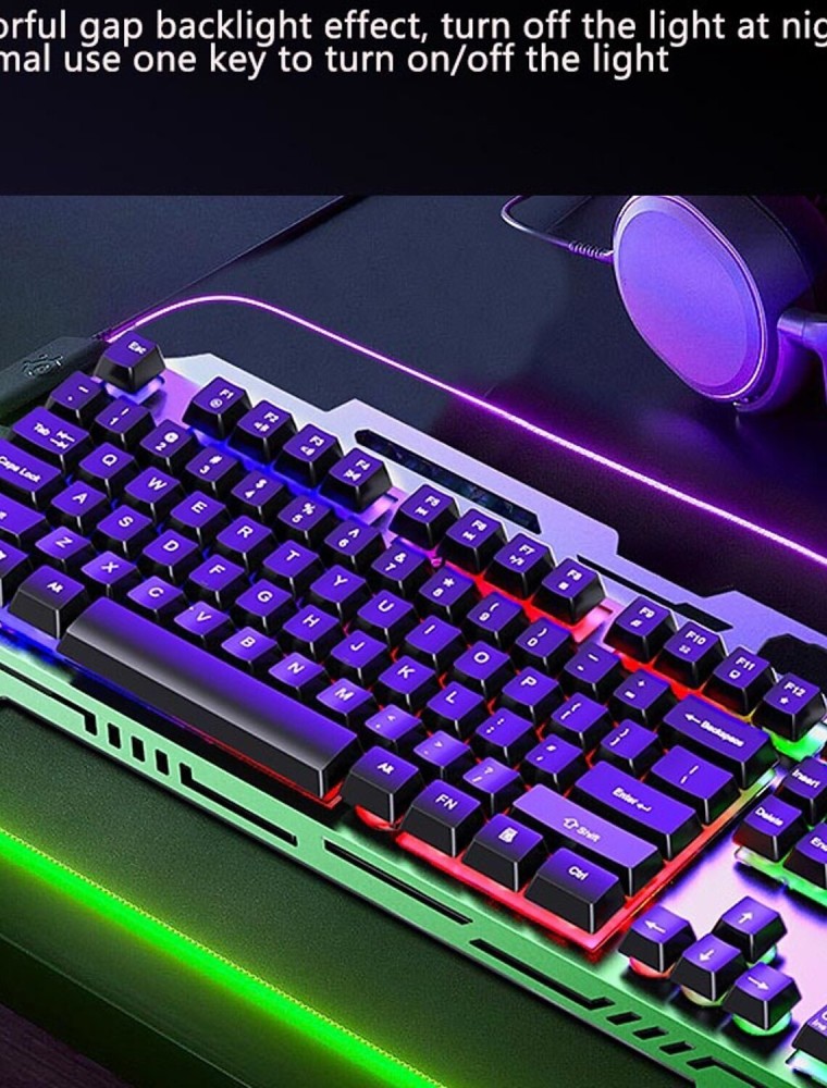 RPM Euro Games Gaming Keyboard - Normal / 7 Color LED Illuminated & Spill  Proof Keys Membrane Wired USB Gaming Keyboard - RPM Euro Games 