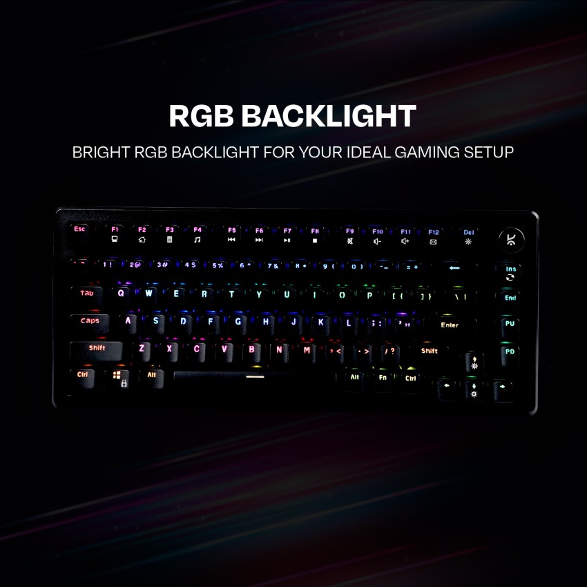 RPM Euro Games Gaming Keyboard Small | 87 Backlit Keys | Suspension Keycaps  | Backlit