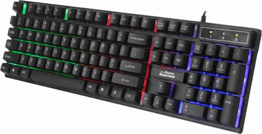 Buy RPM Euro Games Gaming Keyboard Wired 7 Color LED Illuminated & Spill  Proof Keys, Black, Medium Online at Best Prices in India - JioMart.