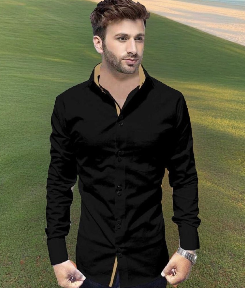Pepzo Men Solid Casual Black Shirt - Buy Pepzo Men Solid Casual Black Shirt  Online at Best Prices in India