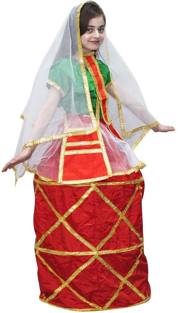 KAKU FANCY DRESSES Manipuri Dress For Girls Folk Dance Costume Red Green 7 8 Years Kids Costume Wear Price in India Buy KAKU FANCY DRESSES Manipuri Dress For Girls Folk