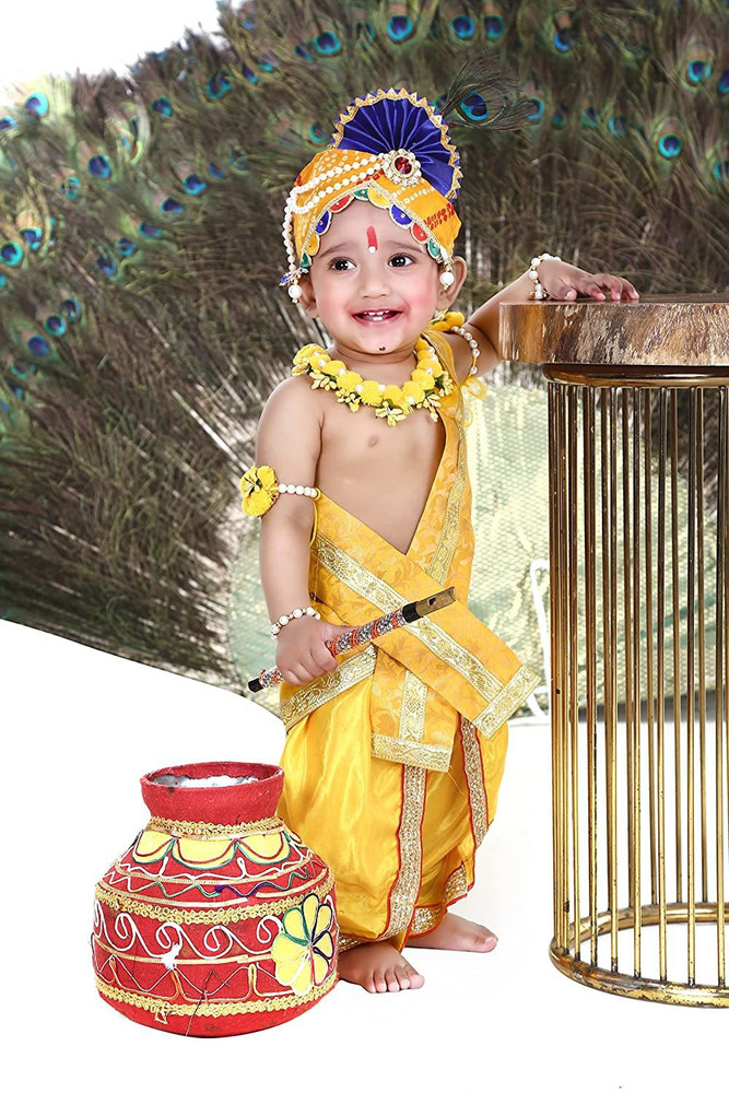 Raj Fancy Dresses Krishna Dress for Kids Baby Krishna Dress for Janmashtami Costume Girl Boy Kids Costume Wear Price in India Buy Raj Fancy Dresses Krishna Dress for Kids Baby