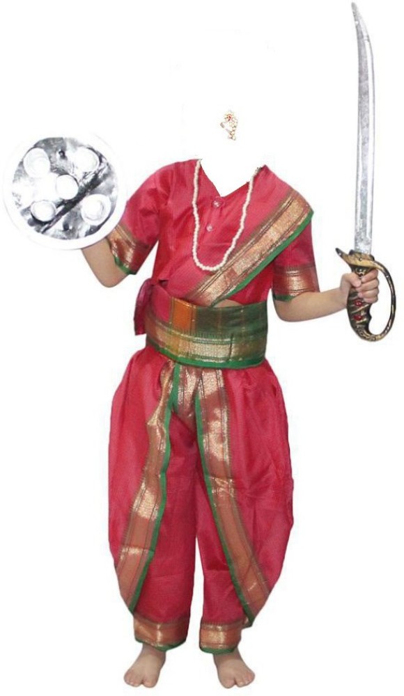 Buy Kaku Fancy Dresses National Hero/Freedom Fighter Rani Laxmi Bai Costume  -Magenta, 5-6 Years, for Girls Online at Low Prices in India - Amazon.in