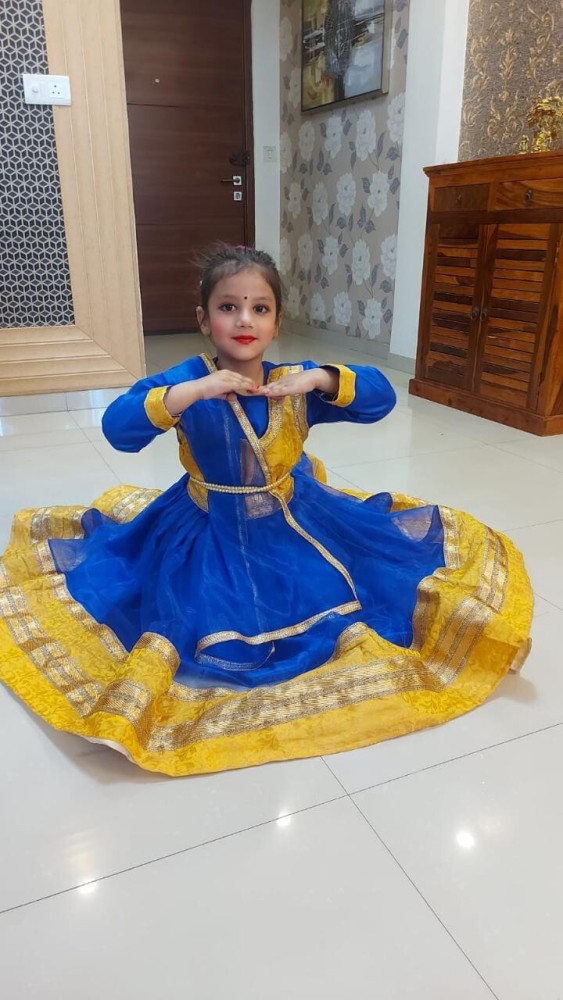 Kkalakriti Kathak Dress Costume 6 meter flare with Brocade Border Classical Dance Costume Kids Costume Wear Price in India Buy Kkalakriti Kathak Dress Costume 6 meter flare with Brocade Border Classic...