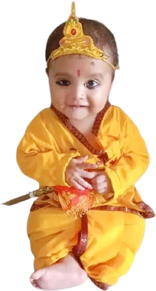 Avirons Lord Krishna Costume for Kids dhoti kurta set 3 6 Months Baby Dress Kids Costume Wear Price in India Buy Avirons Lord Krishna Costume for Kids dhoti kurta