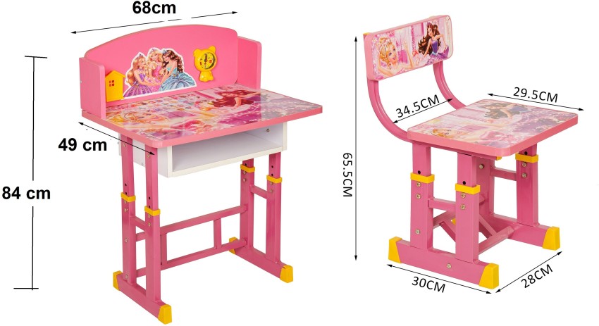 Toby Baby Desk Premium Cartoon Printed Kids Study Table and Chair Set  Height Adjustable (Multicolour) : : Home & Kitchen