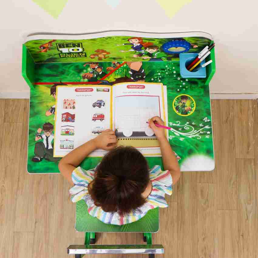 PNASGL Kids Study Table and Chair Set Height Adjustable Wooden Baby Desk  Age Between 2-11 : : Home & Kitchen