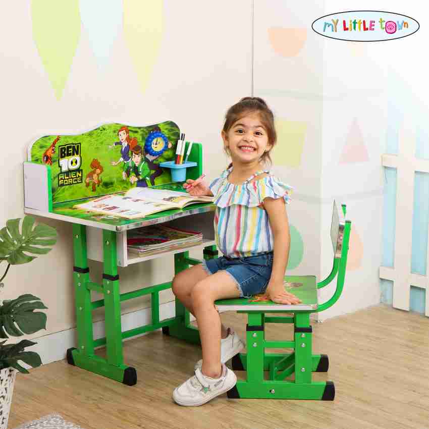 MY LITTLE TOWN Kids study Table Chair with Adjustable Height Green Engineered Wood Study Table Price in India Buy MY LITTLE TOWN Kids study Table Chair with Adjustable Height