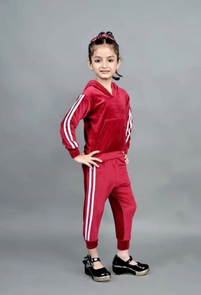 Girls red hot sale adidas tracksuit