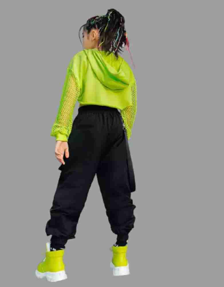 Ameeha Girls Outfit Crop Tops and Cargo Pants Hip hop Dance