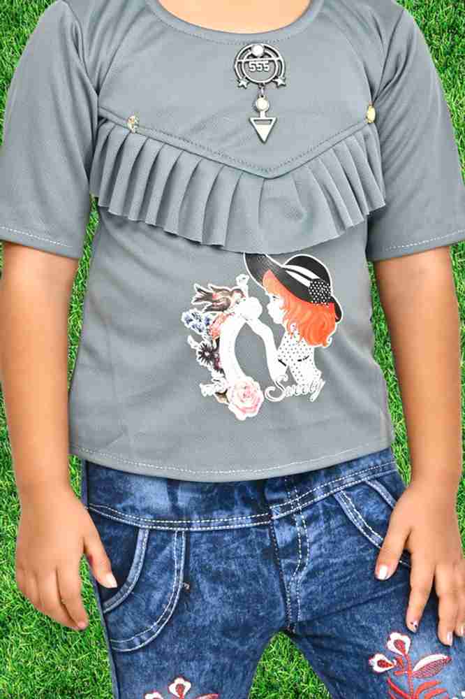 SUNCITY FASHION MART Baby Girls Casual Top Jeans Price in India