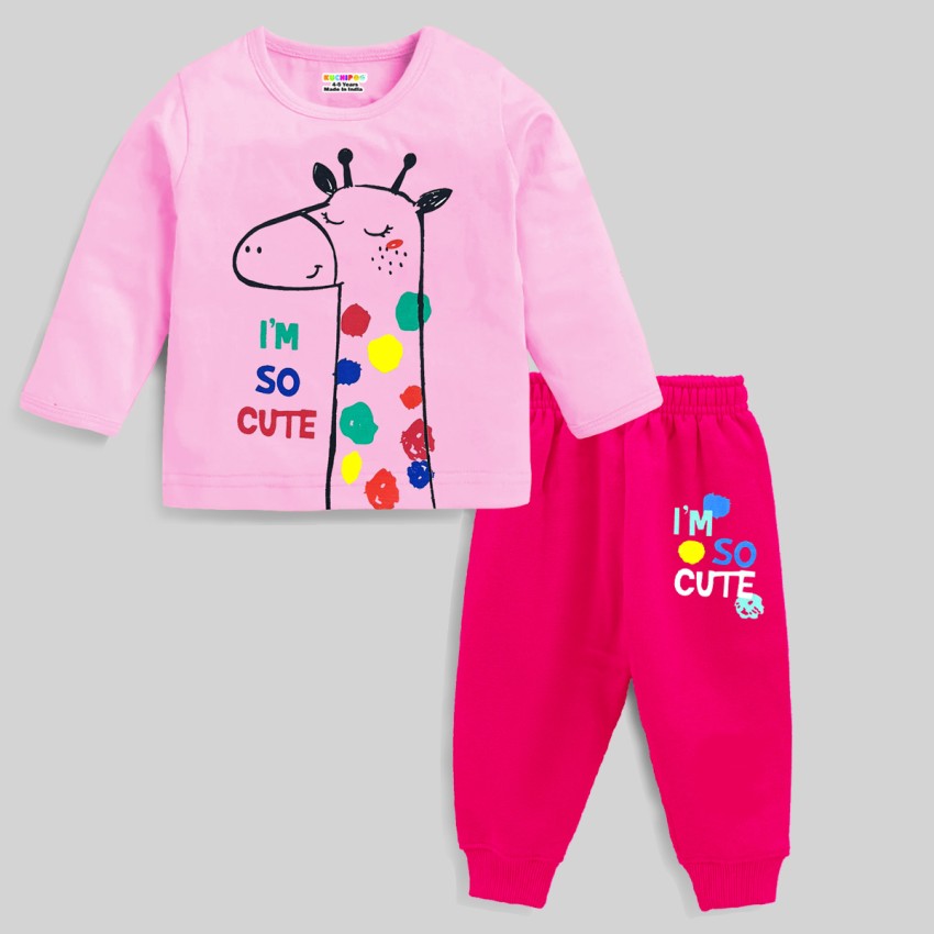 Kuchipoo Baby Girls Casual T shirt Track Pants Price in India Buy Kuchipoo Baby Girls Casual T shirt Track Pants online at Flipkart