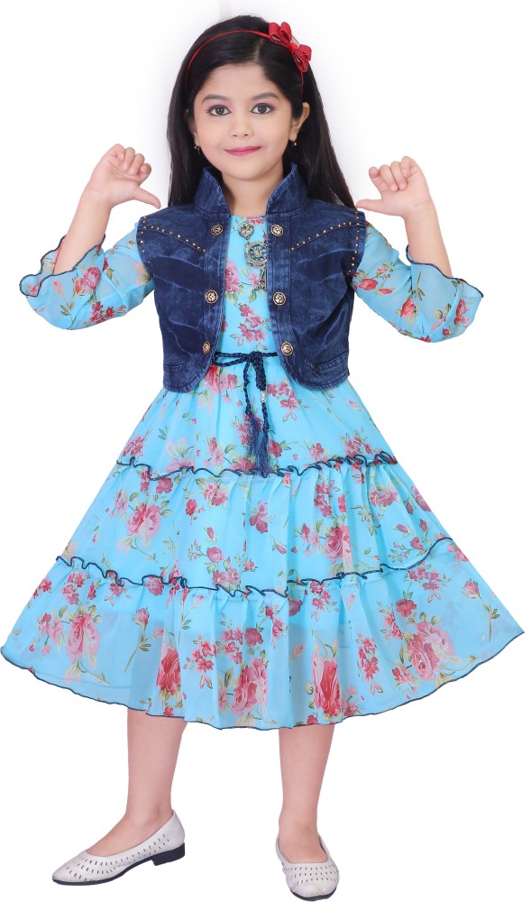 Frock with 2025 jacket for girls