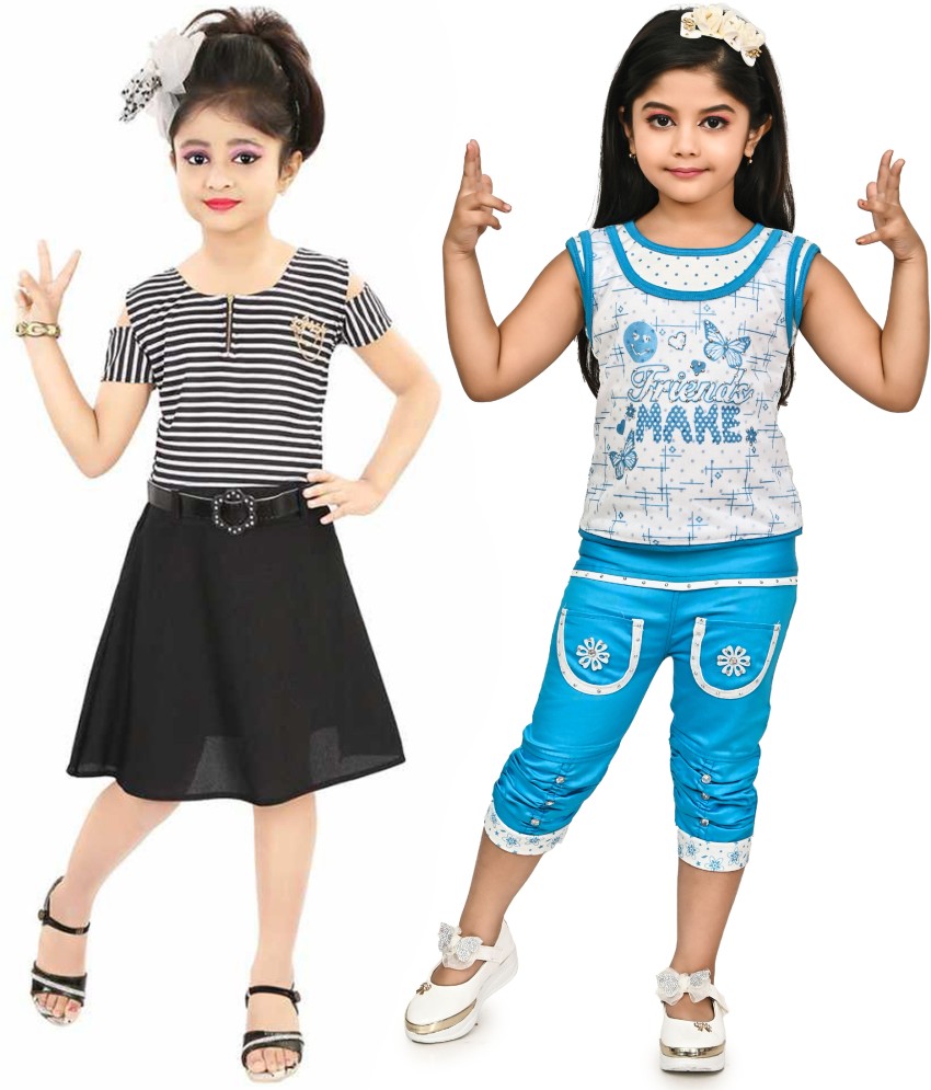 FIERA FASHION Girls Party(Festive) Top Dungaree, Skirt Price in