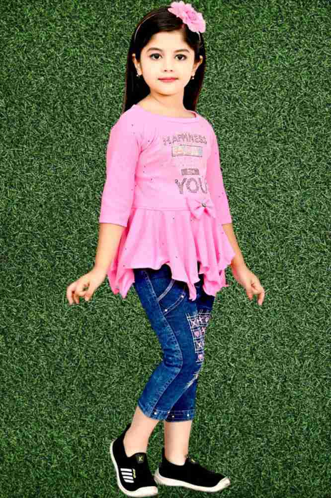 Jeans top 2025 dress for girls