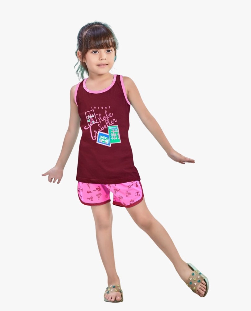 Little Funky Girls Casual T shirt Shorts Price in India Buy