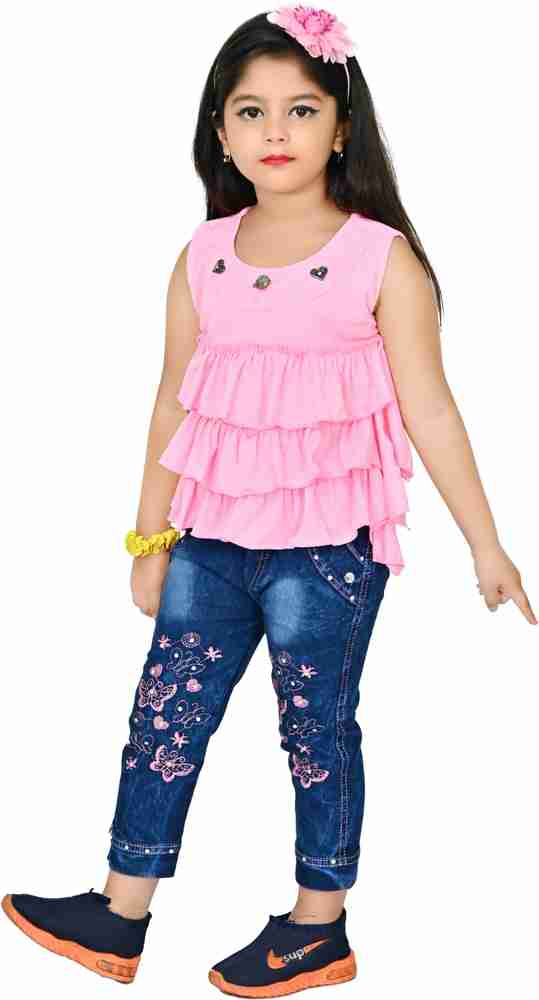 Girl jins top dress top