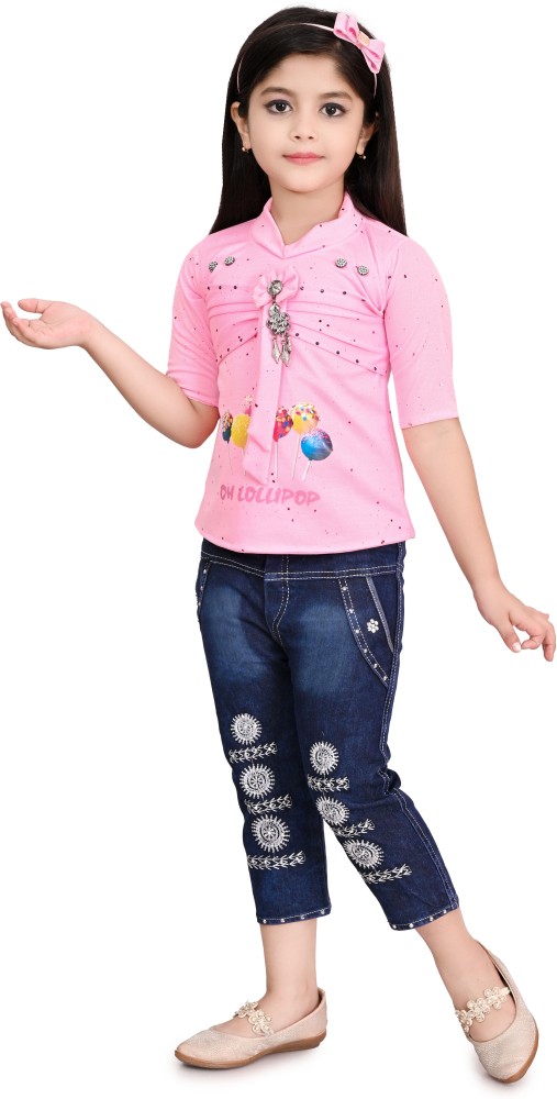 Girls party wear top jeans