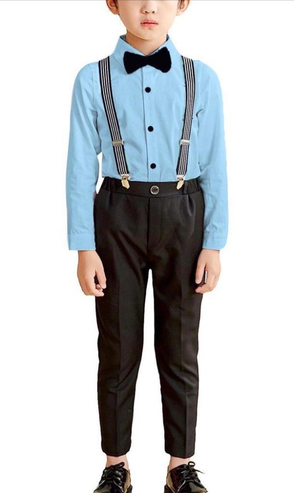 Boy suspenders and bow ties blue 