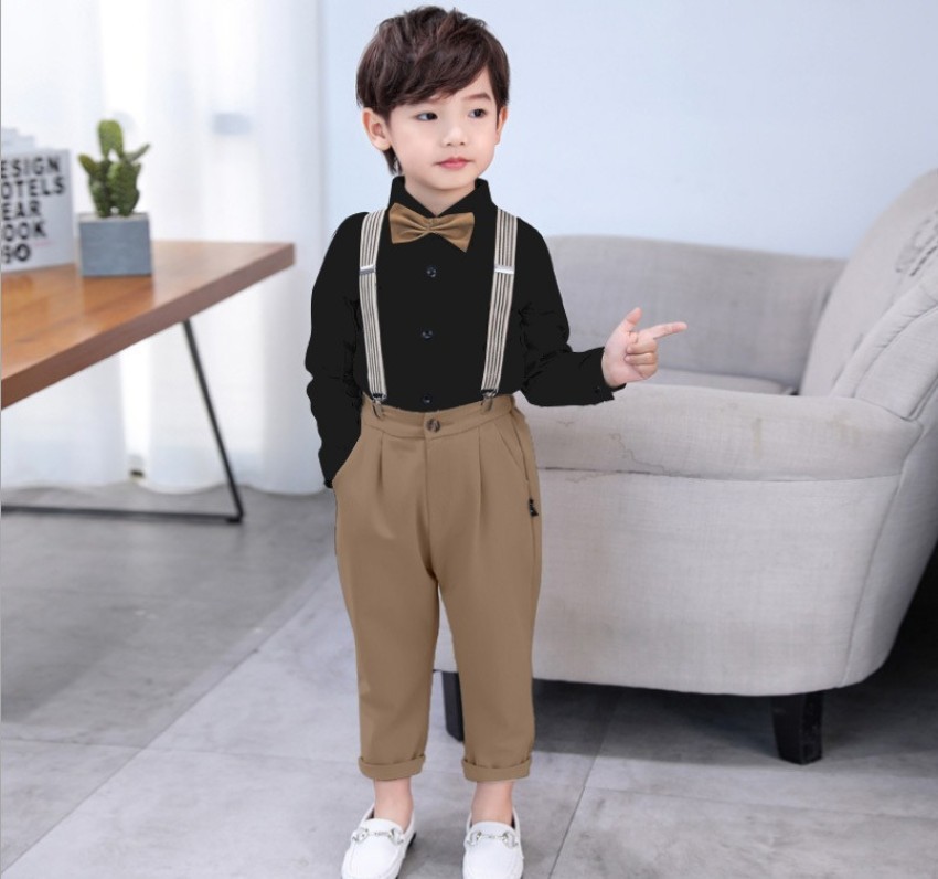 Buy TALES  STORIES Boys 4 Pocket Solid Pants with Suspenders  Shoppers  Stop