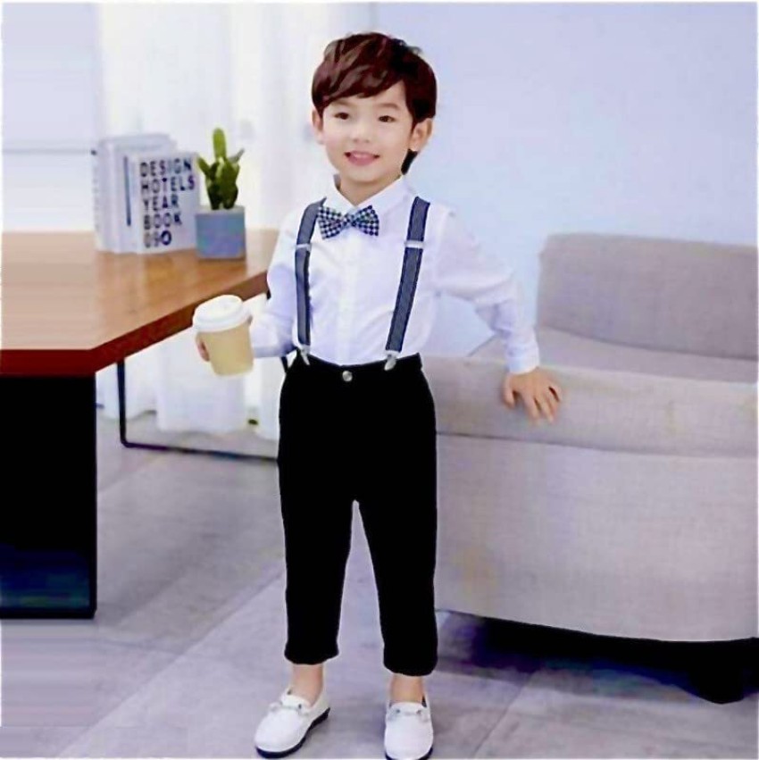 Baby boy white hot sale pants with suspenders