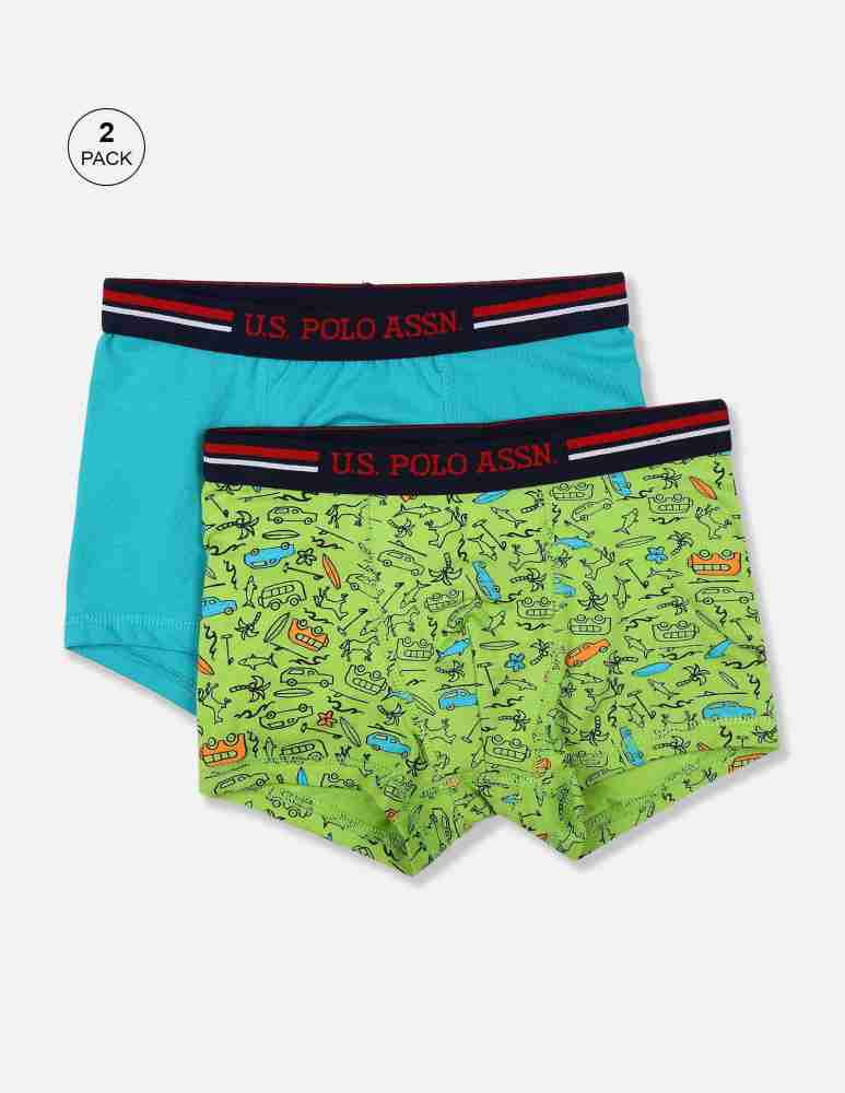 Buy Men's Pack of 3 U.S. Polo Assn. Men Multicolour Brand Print Waistband  Trunks Online