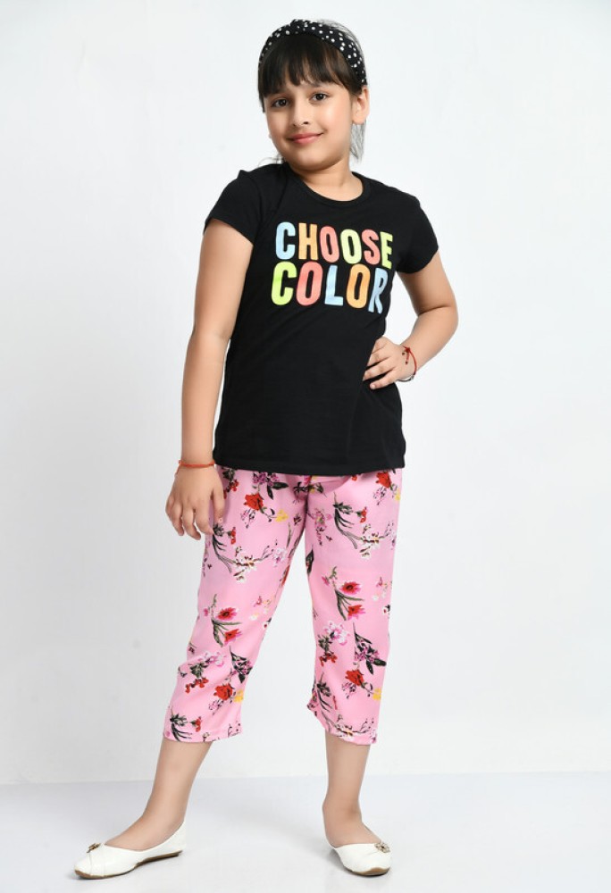 IndiWeaves Capri For Girls Casual Printed Crepe Price in India