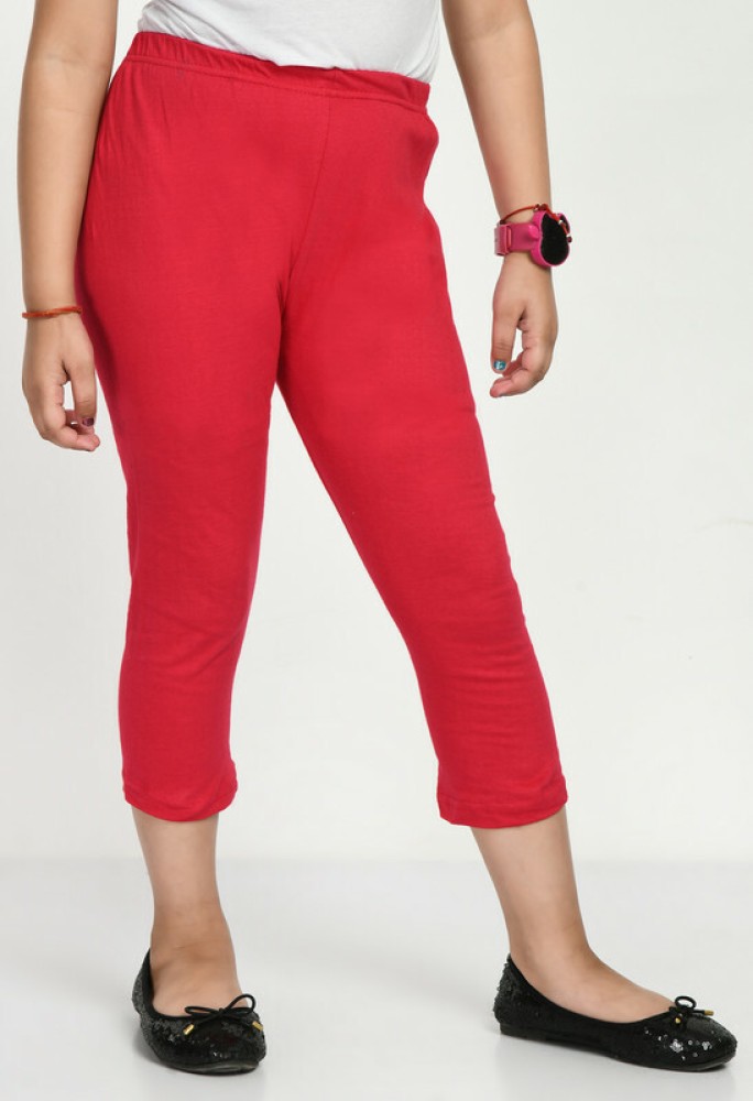 Buy IndiWeaves Girls Cotton Solid Regular Fit Capri 3/4th Pants