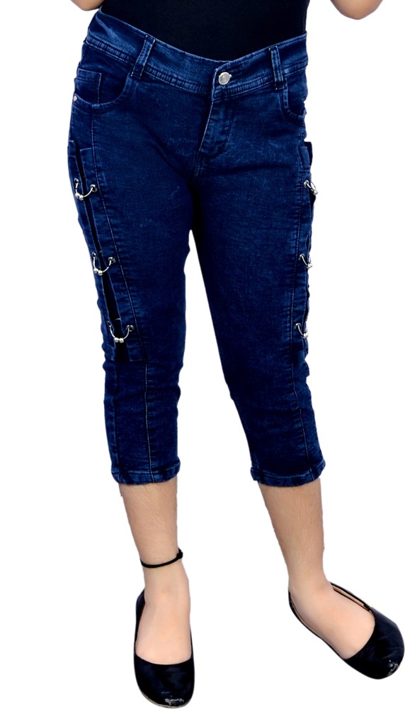 Krazzy X Capri For Girls Casual Dyed/Washed Denim Price in India - Buy  Krazzy X Capri For Girls Casual Dyed/Washed Denim online at