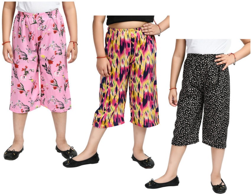 Buy IndiWeaves Girls Crepe Printed Regular Fit Capri 3/4th Pants