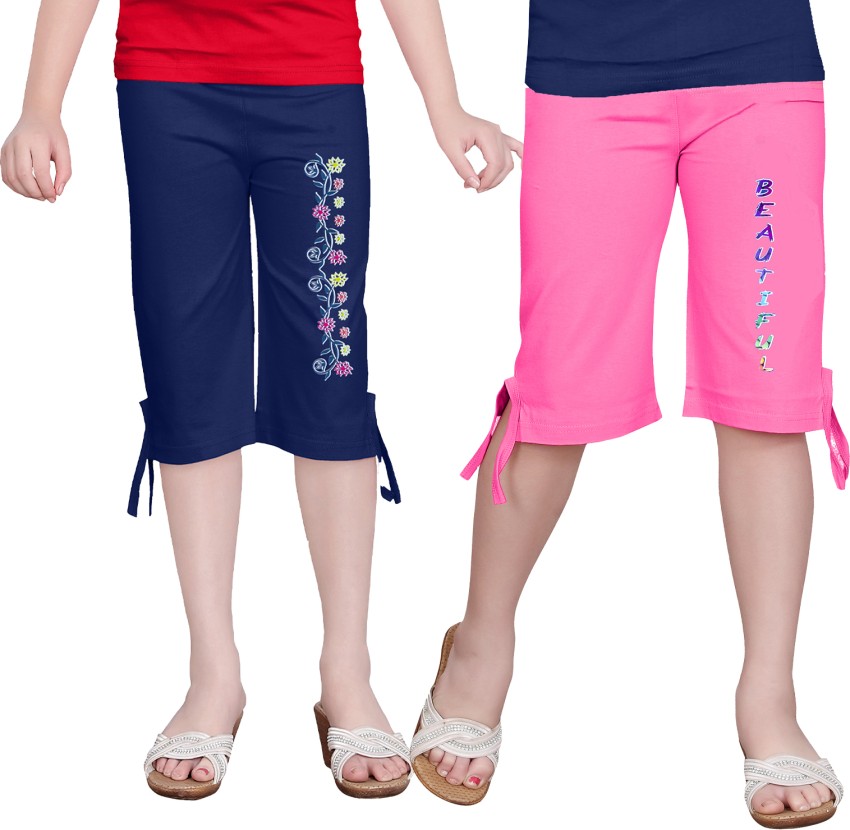 KSKOARA Capri For Girls Casual Self Design Pure Cotton Price in