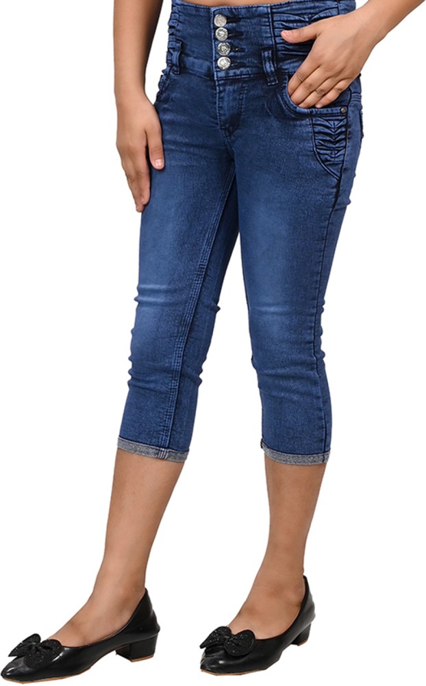 Nix9 Capri For Girls Casual Solid Denim Price in India - Buy Nix9 Capri For  Girls Casual Solid Denim online at