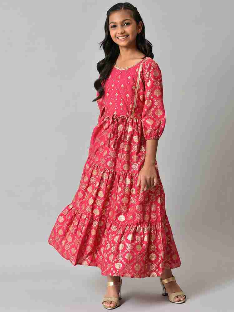 Aurelia Indi Girls Maxi Full Length Casual Dress Price in India