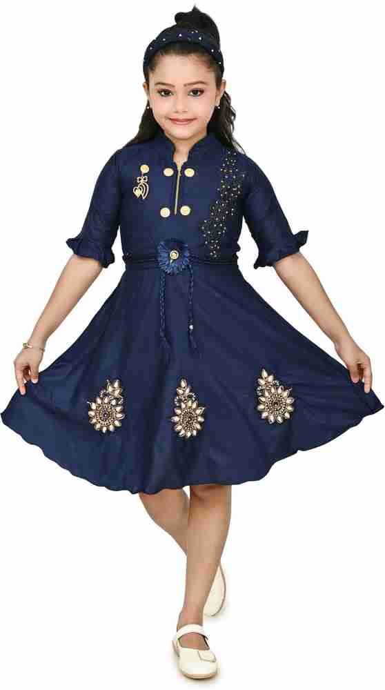 MFLF Girls Midi Knee Length Festive Wedding Dress Price in India