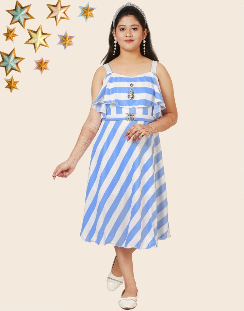 KAARIGARI Girls Midi/Knee Length Casual Dress Price in India - Buy  KAARIGARI Girls Midi/Knee Length Casual Dress online at Flipkart.com