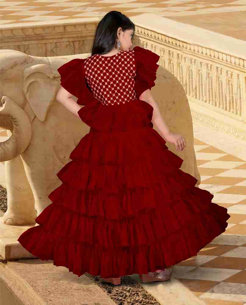 tabrez Indi Girls Maxi Full Length Festive Wedding Dress Price in
