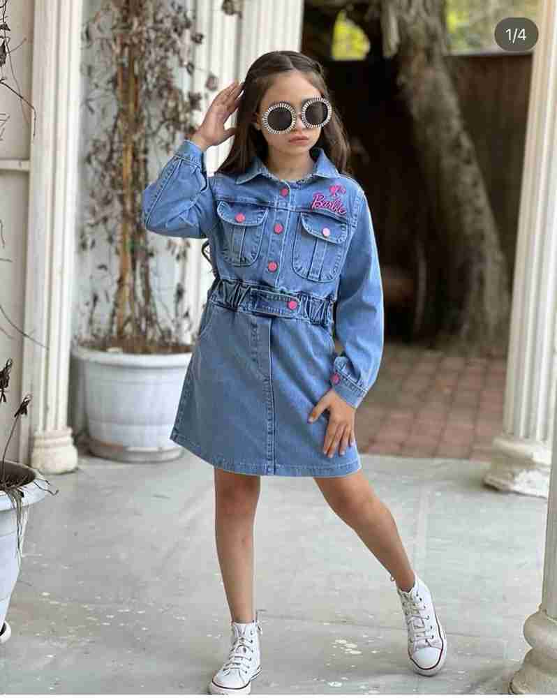 Denim dress below the knee online