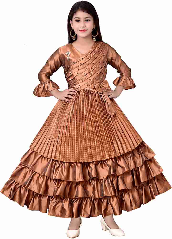 AJIJA FASHION Girls Maxi Full Length Party Dress Price in India