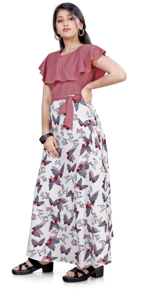 Aarya Designer Girls Maxi Full Length Casual Dress Price in India Buy Aarya Designer Girls Maxi Full Length Casual Dress online at Flipkart