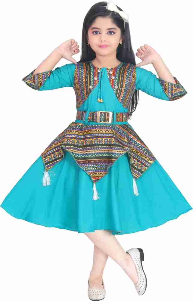 LUCKY FASHION WORLD Girls Below Knee Festive Wedding Dress Price