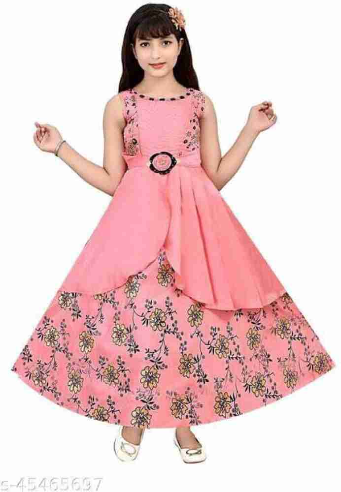 AJICOLLECTION Girls Maxi Full Length Party Dress Price in India