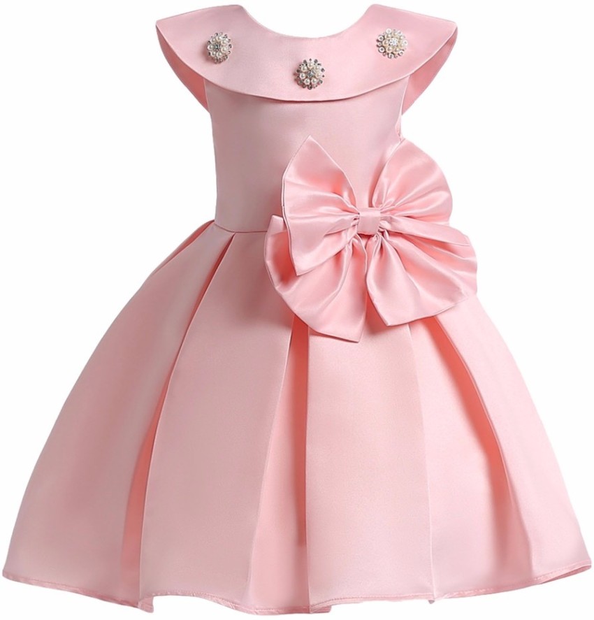 Shahina Fashion Baby Girls Stylish Princess Dresses Satin Pretty Knee  Length Birthday Party Kids A-Line Frock/Dress