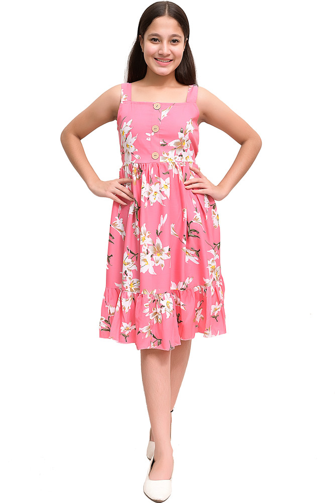 Shahee Libaas Girls Midi Knee Length Casual Dress Price in India