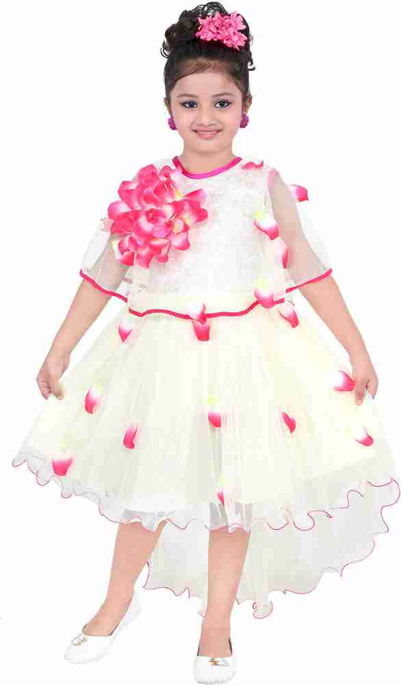 KAARIGARI Girls Midi Knee Length Party Dress
