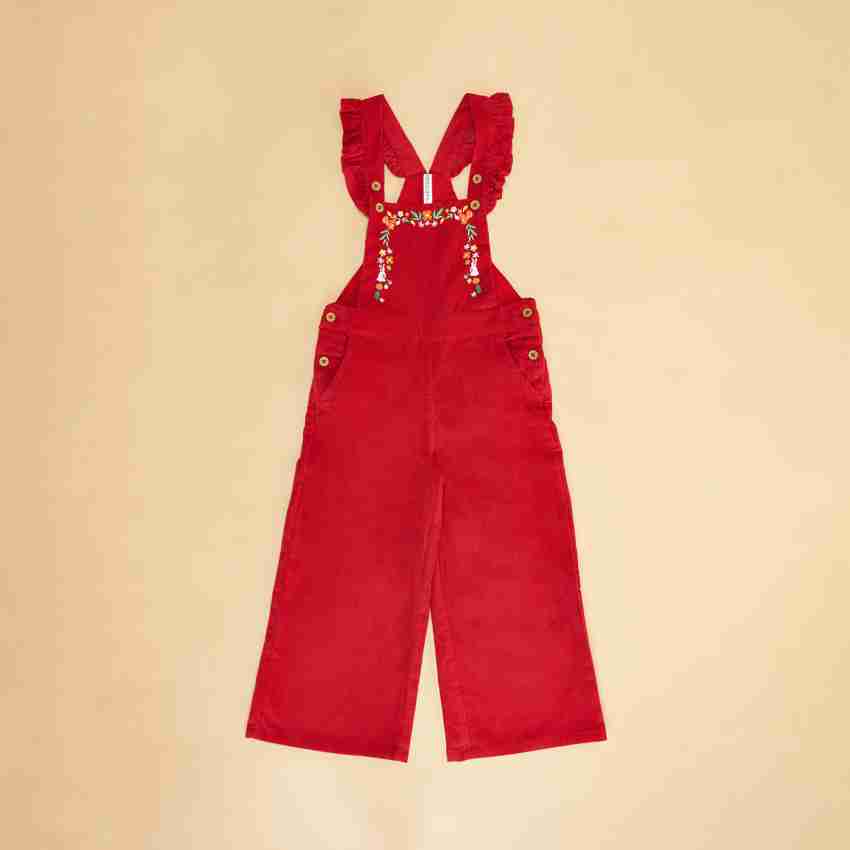 Buy Pantaloons Junior Sleeveless Floral Emboridered Dungaree Dress Pink for  Girls (2-3Years) Online in India, Shop at  - 15373920