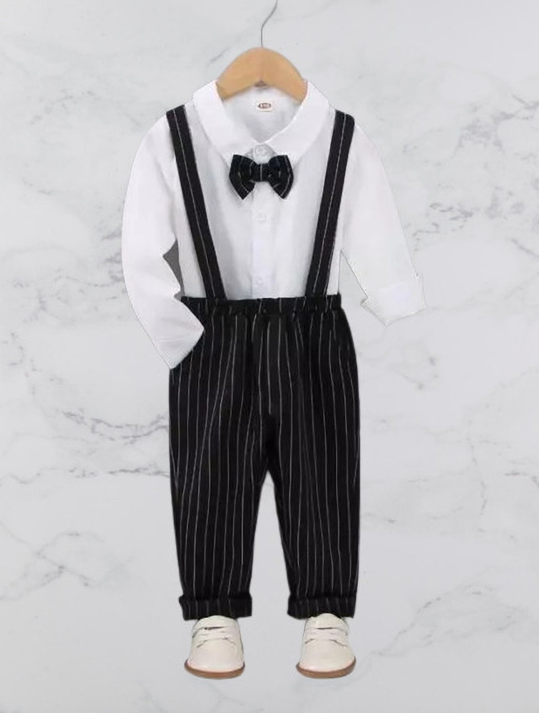 Baby Boys Baby Girls Party(Festive) Shirt Dungaree (White,, 40 OFF