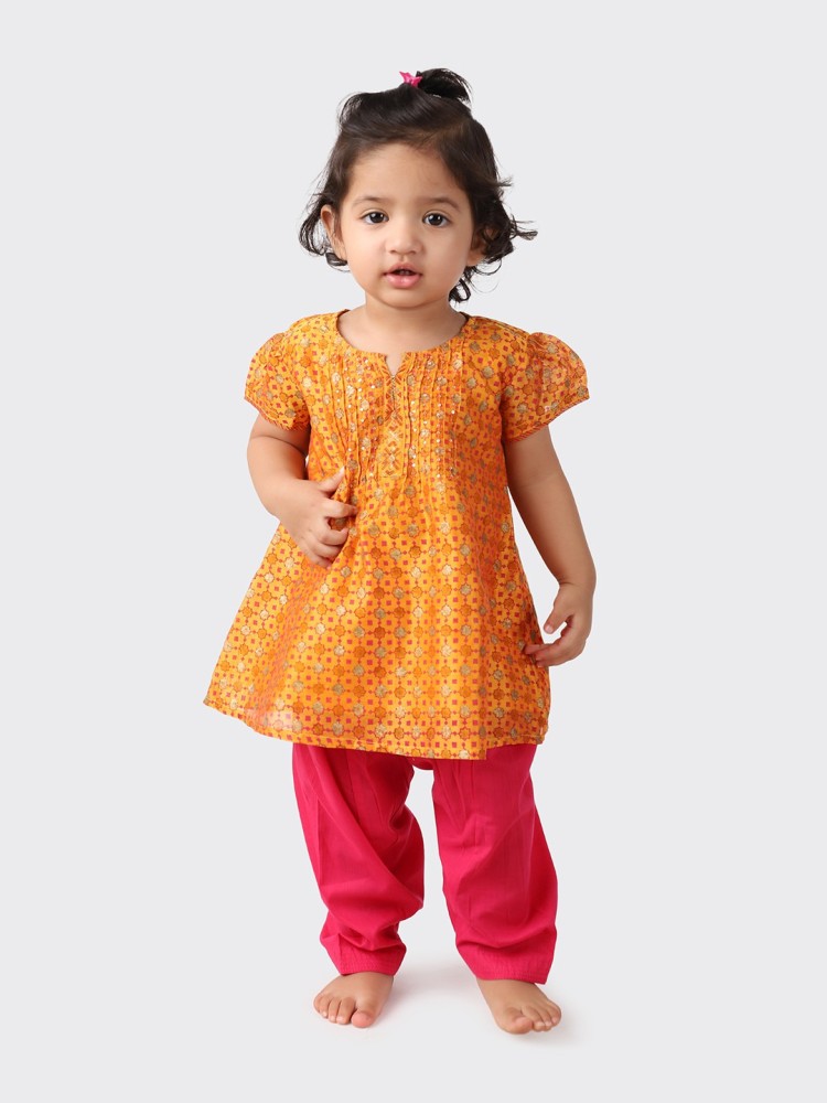 Buy Cotton Printed Churidar Set for Kids Online at Fabindia