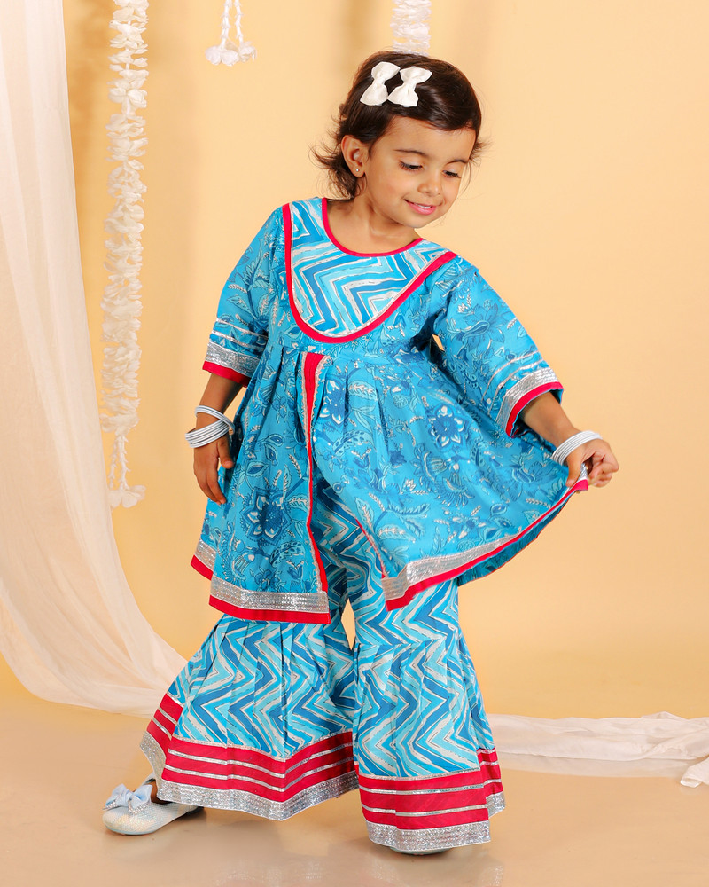 The Mom Store Baby Girls Festive Party Salwar and Kurta Set