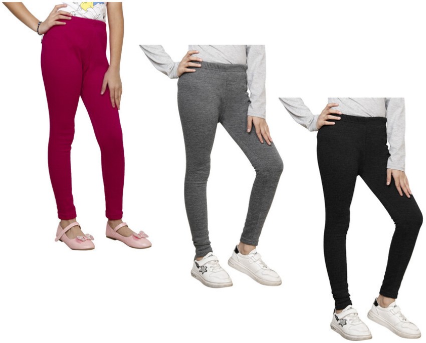 Buy BODYCARE Girls Legging Pack of 3 Multicolour at